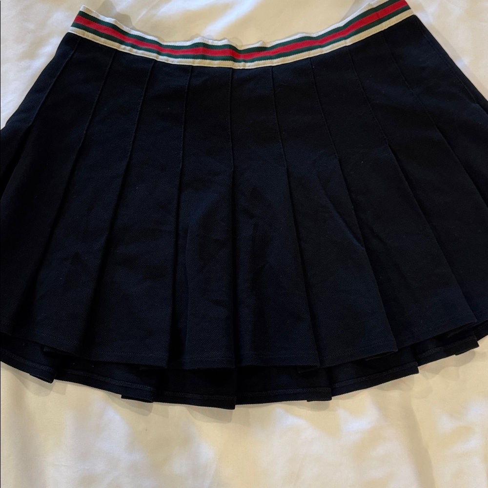 Gucci Pleated Mini Skirt with Striped Trim - Picture 6 of 9
